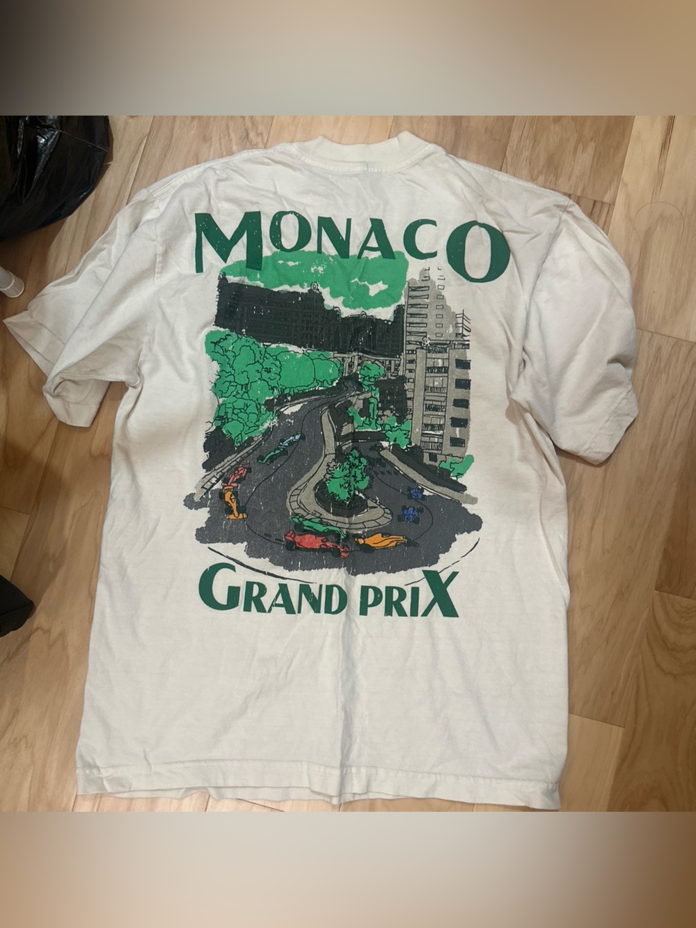 Bad Bunny Monaco Grand Prix Graphic Tee - White with Green Print